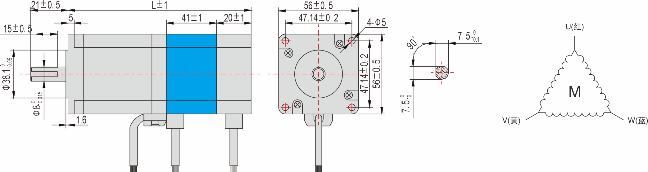 56mm 系列 帶剎車閉環步進電機