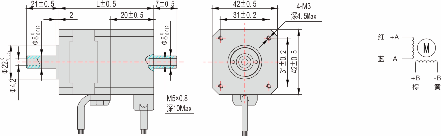 42mm 系列 中空軸閉環(huán)步進(jìn)電機(jī)