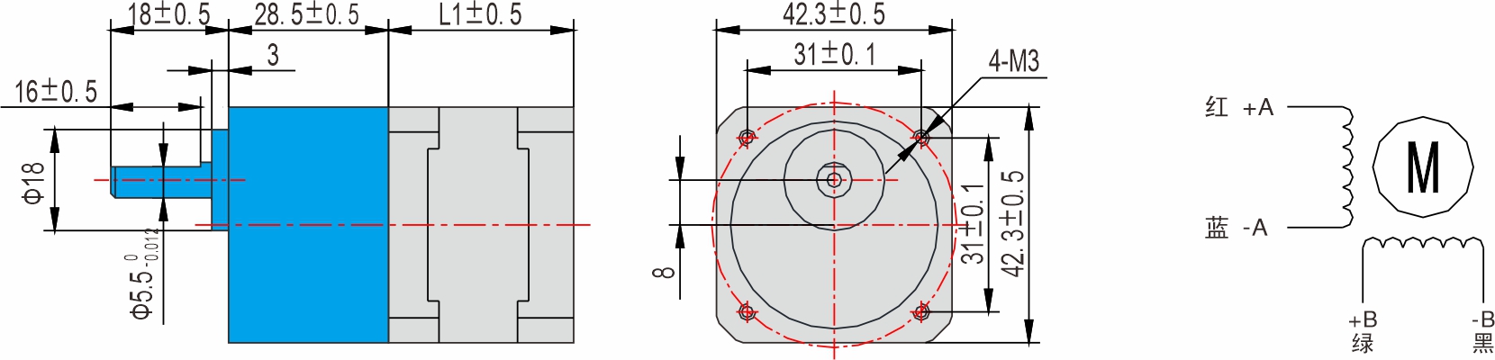 英士達(dá)機(jī)電 42mm齒輪箱步進(jìn)電機(jī)