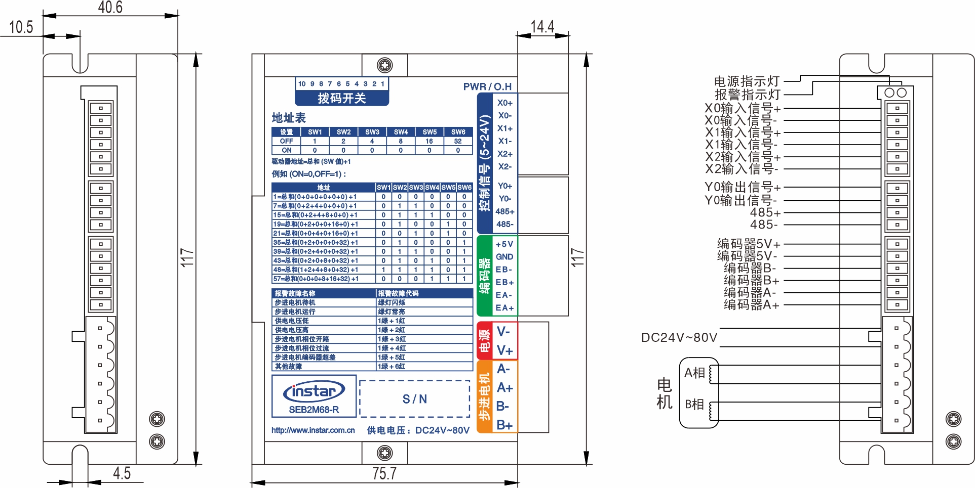 SEB2M68-R RS485總線閉環步進驅動器
